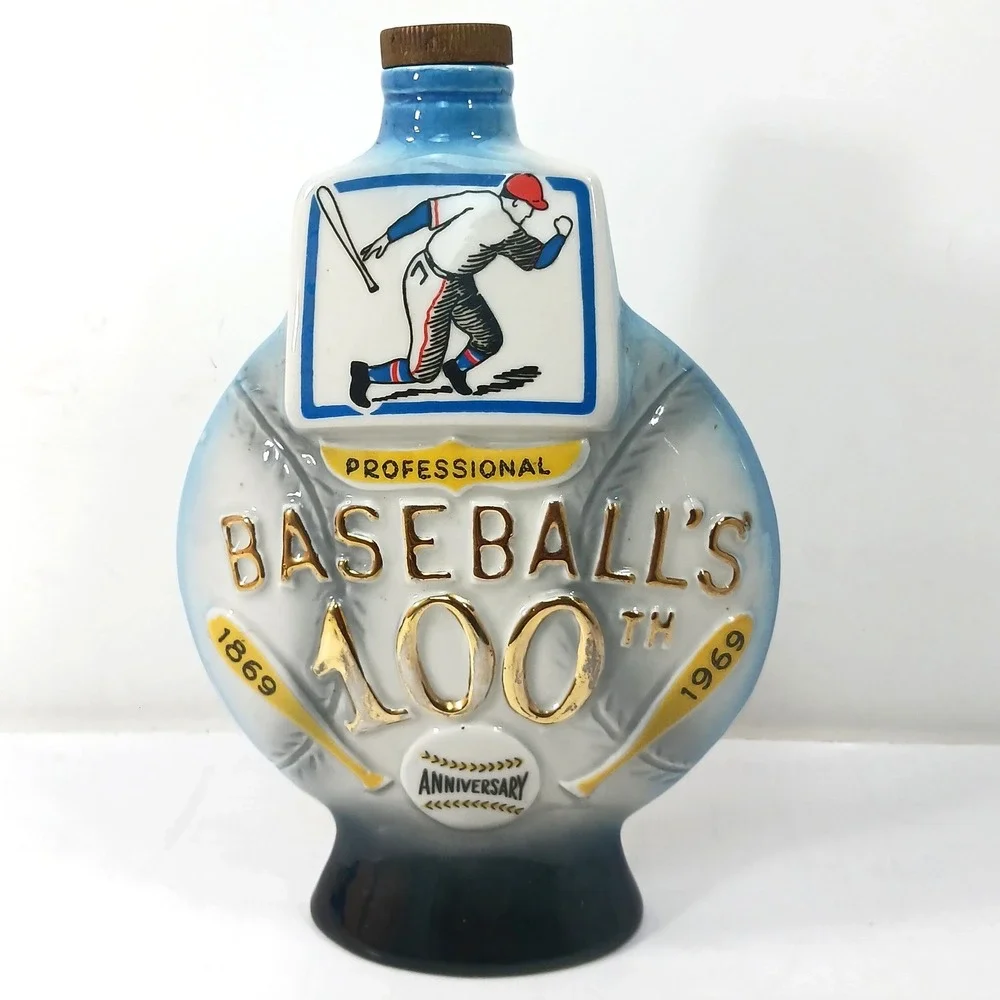 Vintage Jim Beam 1969 Baseball 100th Anniversary Decanter Regal China Bottle